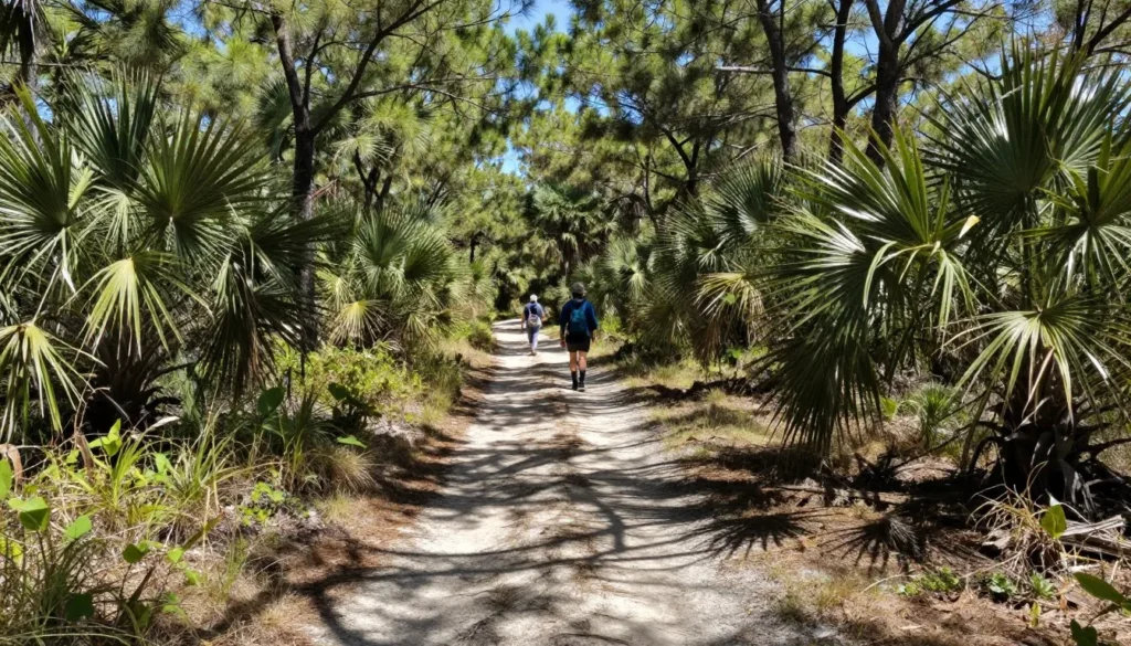 Nature trail through maritime forest at Brunswick Town Nature trail through maritime forest at Brunswick Town