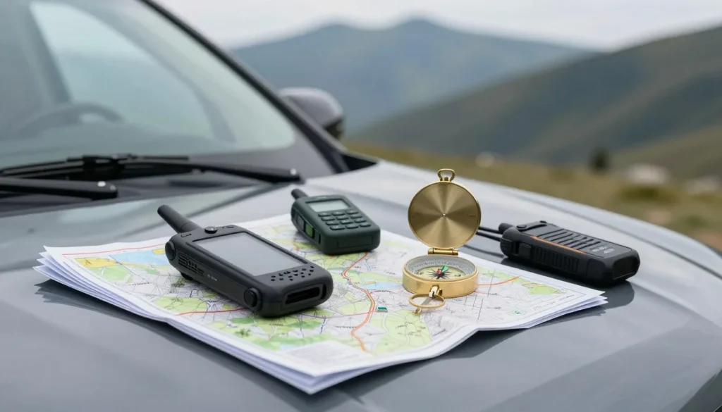 Navigation equipment and maps laid out for trip planning