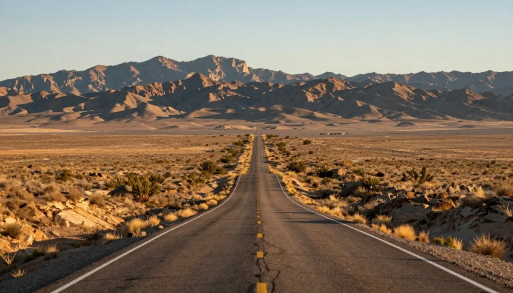 Nevada Highway 50 scenic desert landscape with mountains Nevada Highway 50 scenic desert landscape with mountains