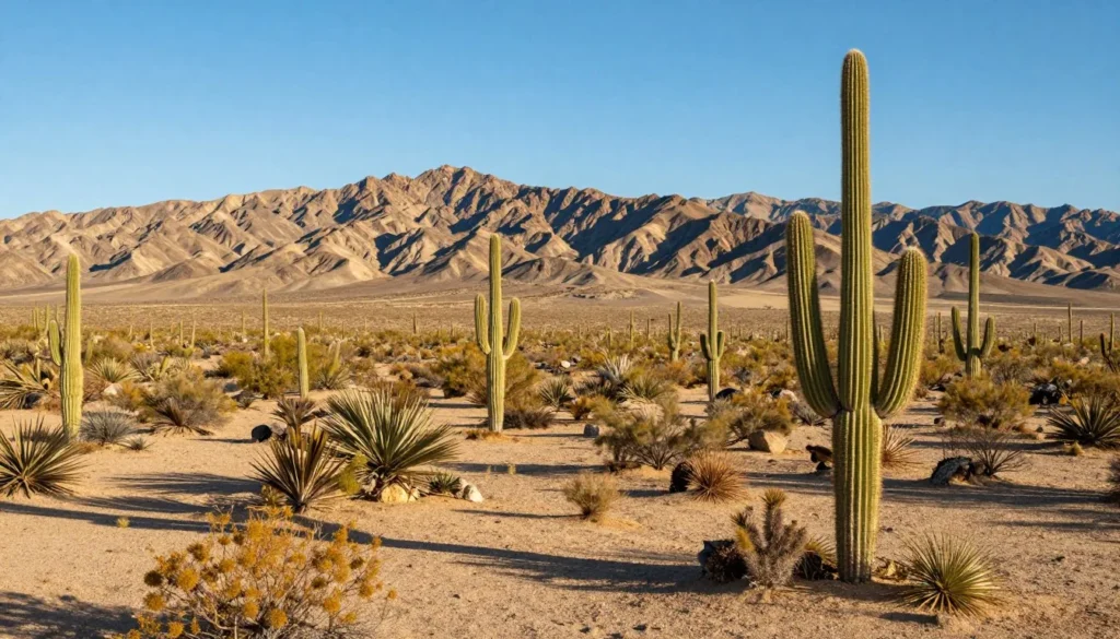 Nevada desert landscape with native vegetation and distant mountains Nevada desert landscape with native vegetation and distant mountains