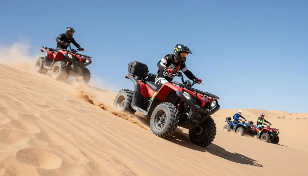 Off-road vehicle climbing Sand Mountain dunes