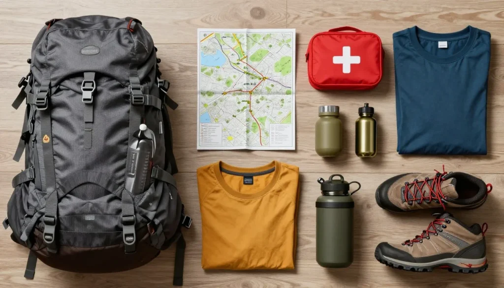 Organized hiking backpack with gear for Frozen Head State Park Tennessee Organized hiking backpack with gear for Frozen Head State Park Tennessee