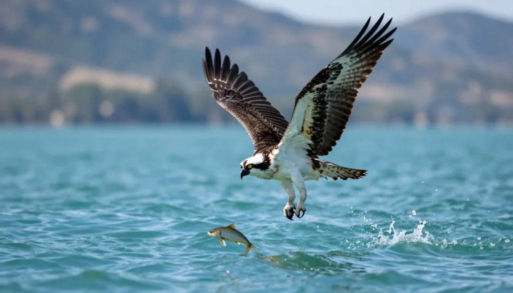 Osprey diving for fish at Turquoise Lake Colorado Osprey diving for fish at Turquoise Lake Colorado