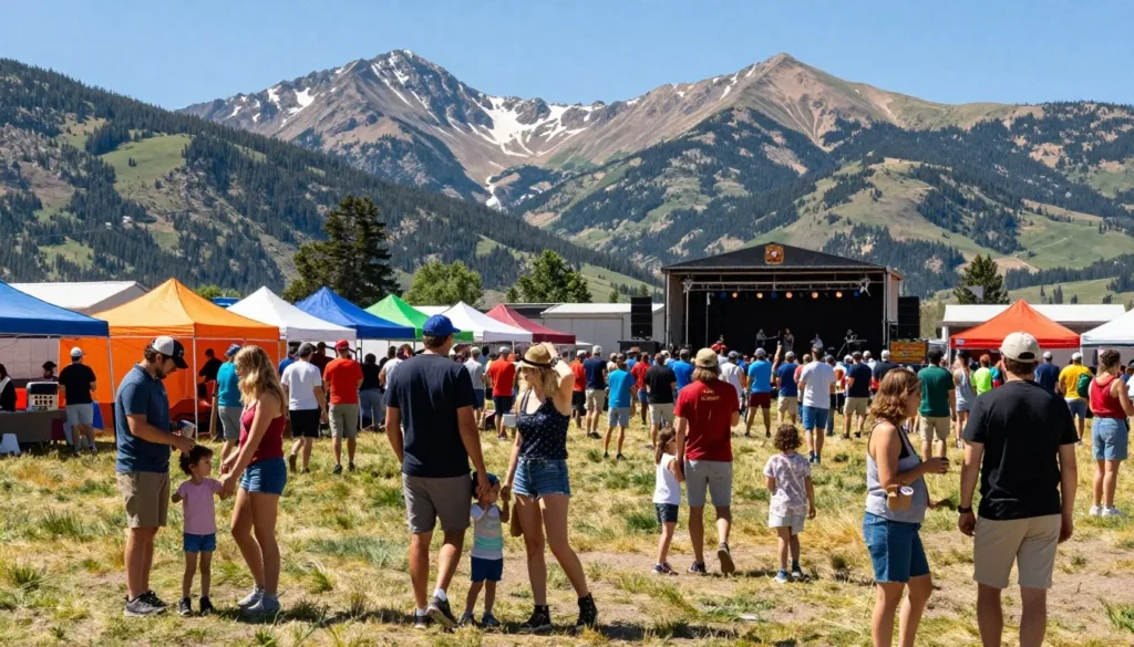 Outdoor cultural festival in Colorado mountains Outdoor cultural festival in Colorado mountains