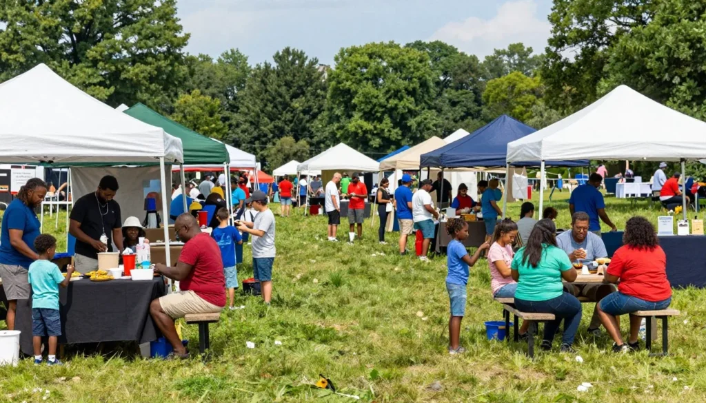 Outdoor festival gathering at Warriors Path State Park with families enjoying activities Outdoor festival gathering at Warriors Path State Park with families enjoying activities