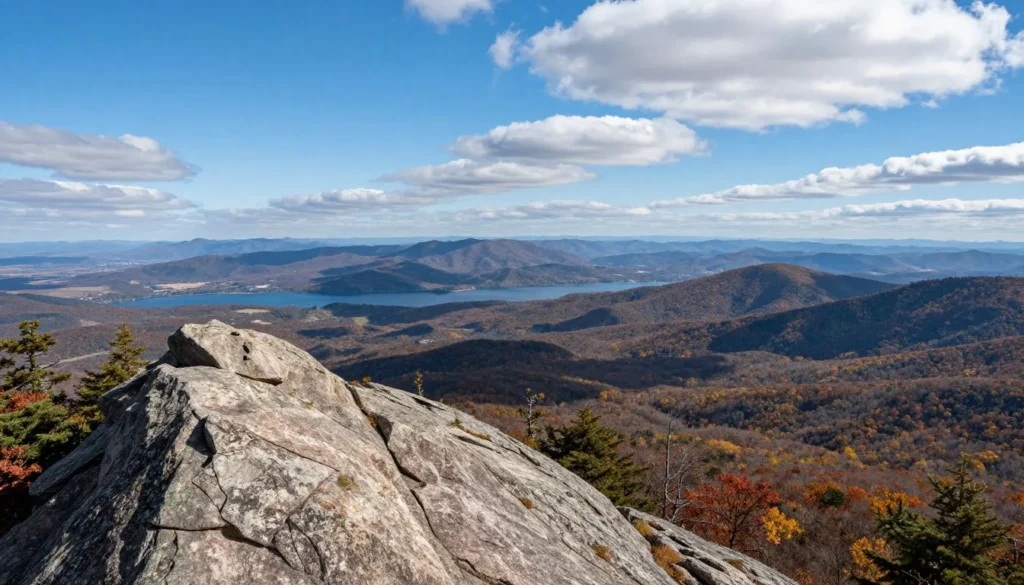 Panoramic view from Chimney Rock overlooking Lake Lure and mountains in North Carolina Panoramic view from Chimney Rock overlooking Lake Lure and mountains in North Carolina