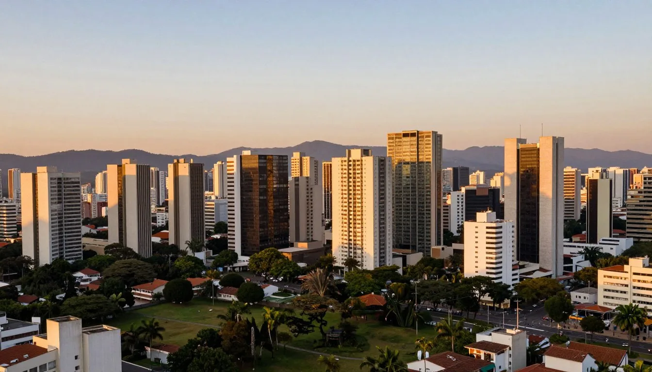 Panoramic view of Belo Horizonte skyline with mountains in background