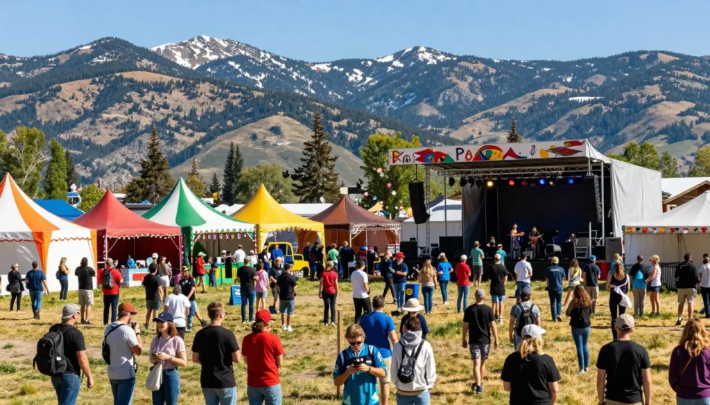Park City festival celebration with crowds enjoying mountain events Park City festival celebration with crowds enjoying mountain events