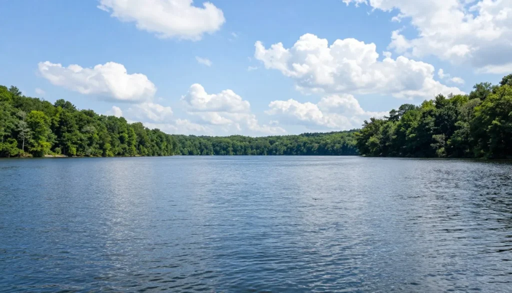 Percy Priest Lake waterfront landscape with natural shoreline Percy Priest Lake waterfront landscape with natural shoreline