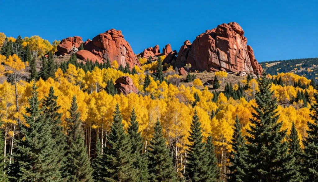 Pine Valley Mountains during autumn with golden aspen trees