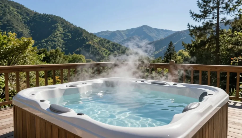 Private hot tub on cabin deck with mountain views Tennessee Private hot tub on cabin deck with mountain views Tennessee