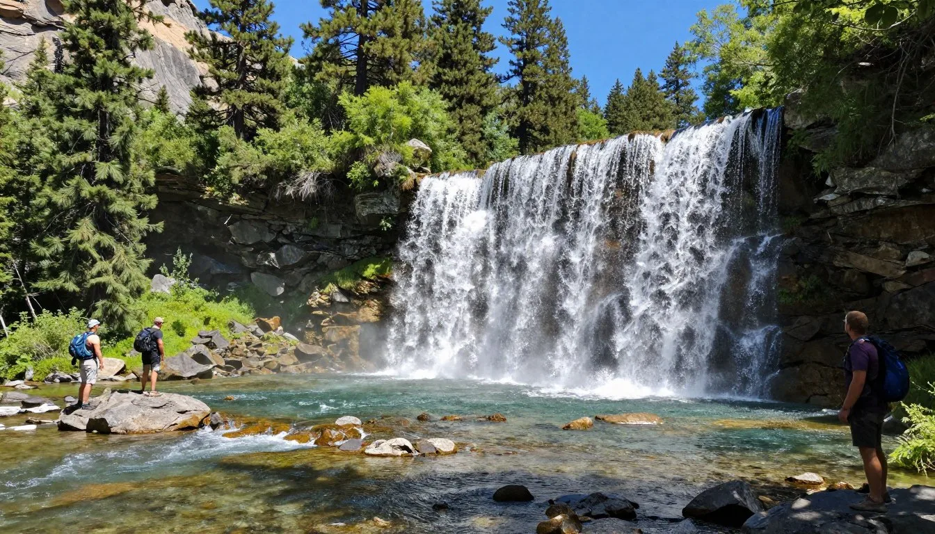 Provo-River-Falls-cascading-over-rocks-in-Utah-wilderness Provo River Falls cascading over rocks in Utah wilderness
