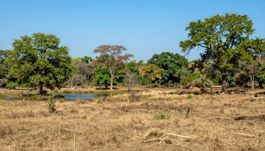 Ranthambore National Park landscape showing seasonal vegetation and wildlife habitat