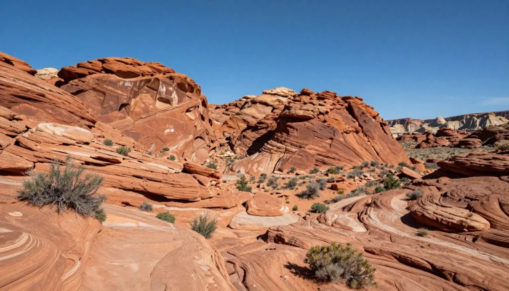 Red rock formations in Nevada desert landscape Red rock formations in Nevada desert landscape
