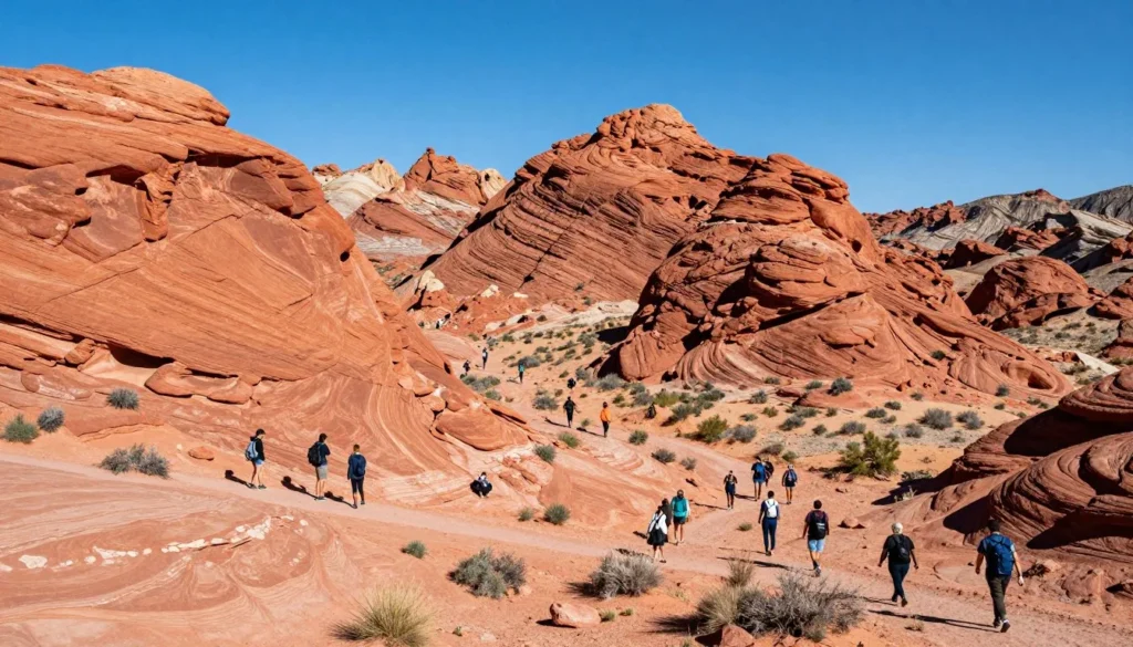 Red sandstone formations at Valley of Fire State Park Nevada