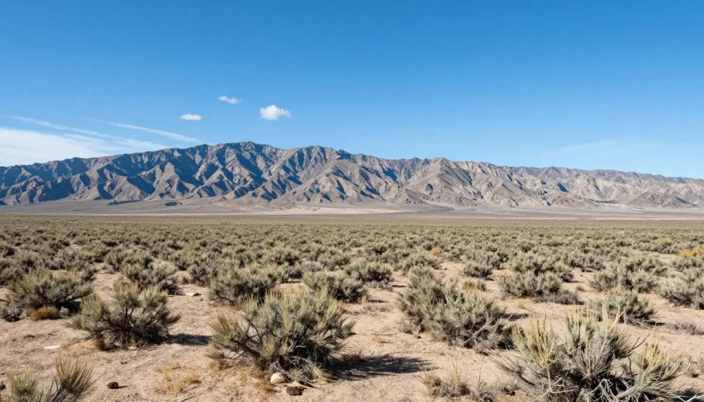 Ruby Valley Nevada landscape showing remote desert mountains and valley terrain Ruby Valley Nevada landscape showing remote desert mountains and valley terrain