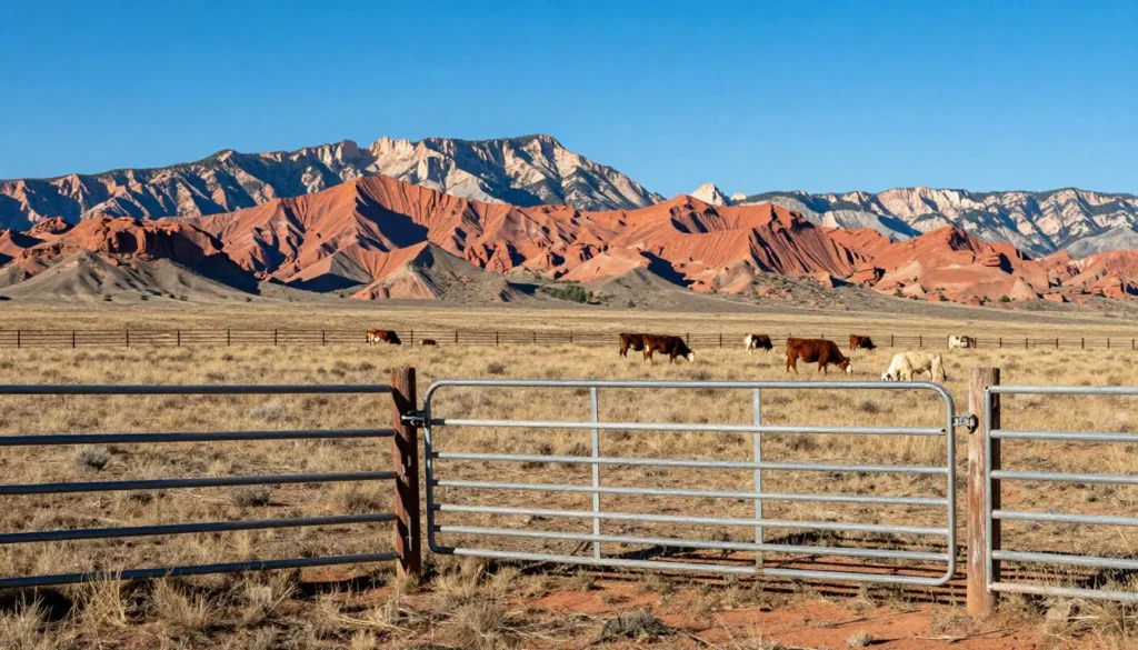 Rural Utah ranch land with proper fencing and gates