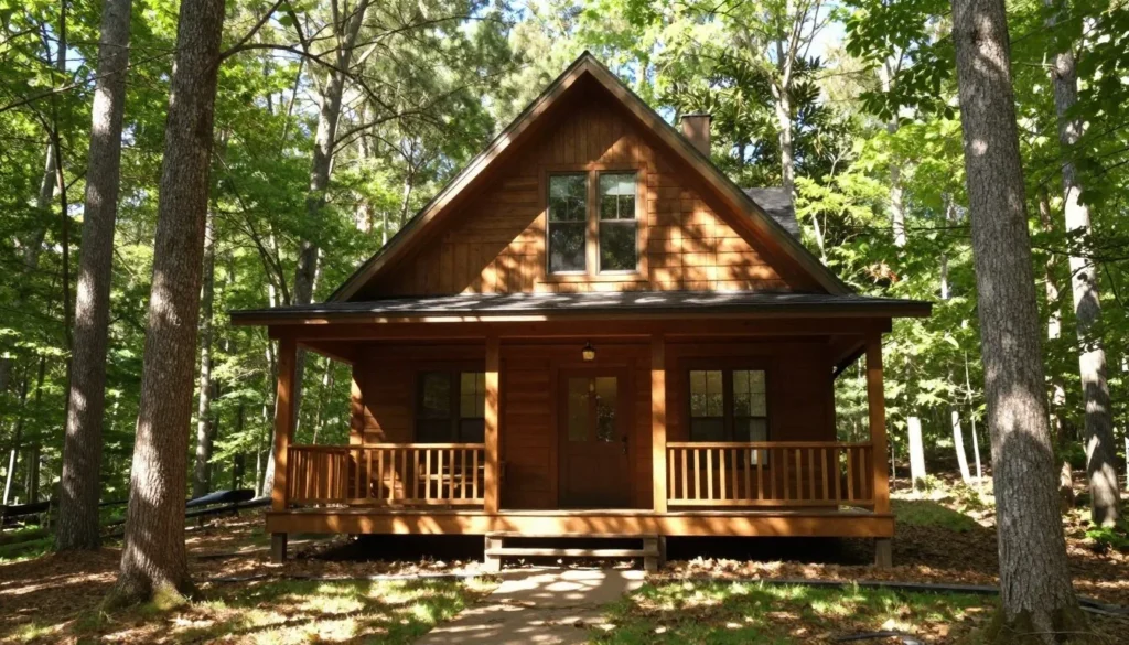 Rustic cabin nestled in forest at Chickasaw State Park Tennessee Rustic cabin nestled in forest at Chickasaw State Park Tennessee