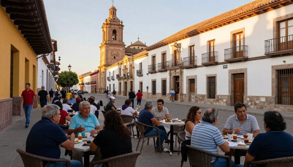 Safe and welcoming atmosphere in Cuenca's pedestrian streets with locals and tourists