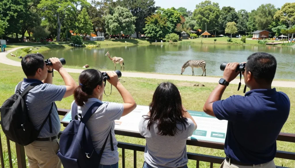 Safe wildlife viewing at Two Ponds with proper distance Safe wildlife viewing at Two Ponds with proper distance