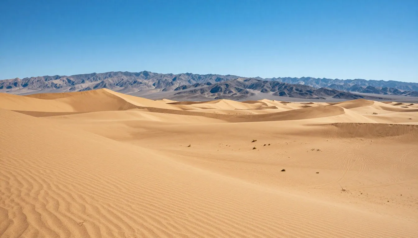 Sand-Springs-Desert-Nevada-landscape-with-towering-dunes-under-blue-sky Sand Springs Desert Nevada landscape with towering dunes under blue sky