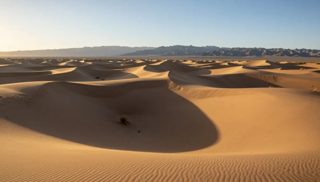 Sand Springs Desert panoramic view at golden hour