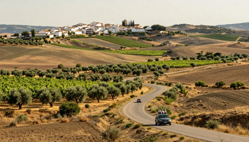 Scenic countryside landscape between Cuenca and nearby towns in Castilla-La Mancha