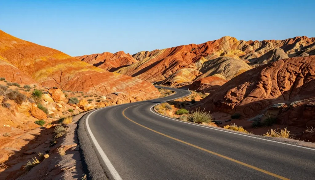 Scenic highway winding through Utah canyon country Scenic highway winding through Utah canyon country
