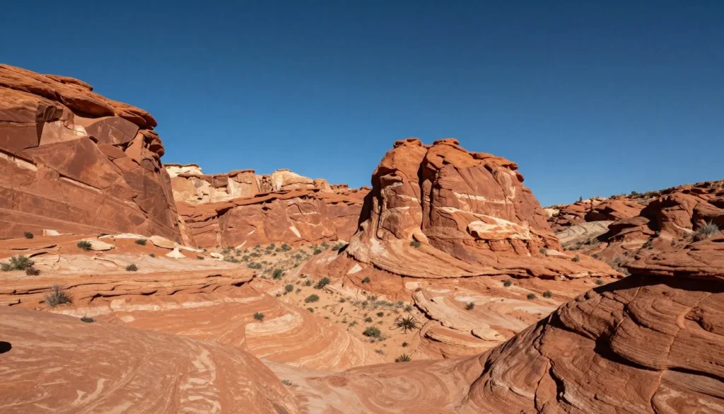 Scenic landscape view of the San Rafael Swell desert terrain