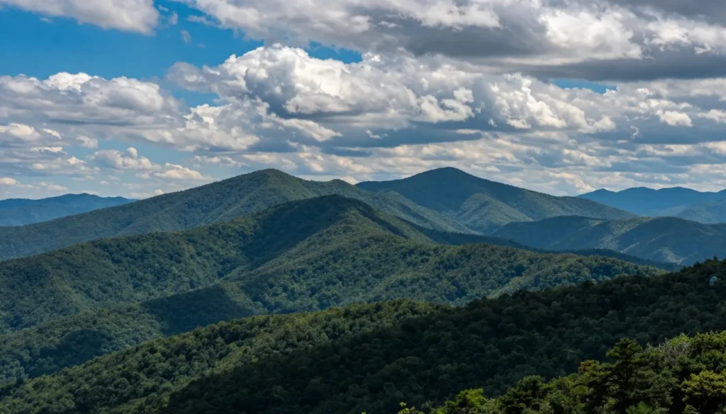 Scenic mountain landscape in nearby Great Smoky Mountains region Scenic mountain landscape in nearby Great Smoky Mountains region