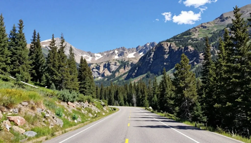 Scenic mountain road through Colorado Rockies Scenic mountain road through Colorado Rockies