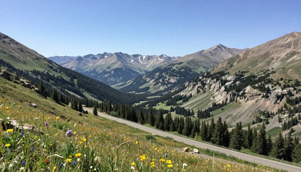 Scenic overlook on Taylor Pass Road with mountain views Scenic overlook on Taylor Pass Road with mountain views