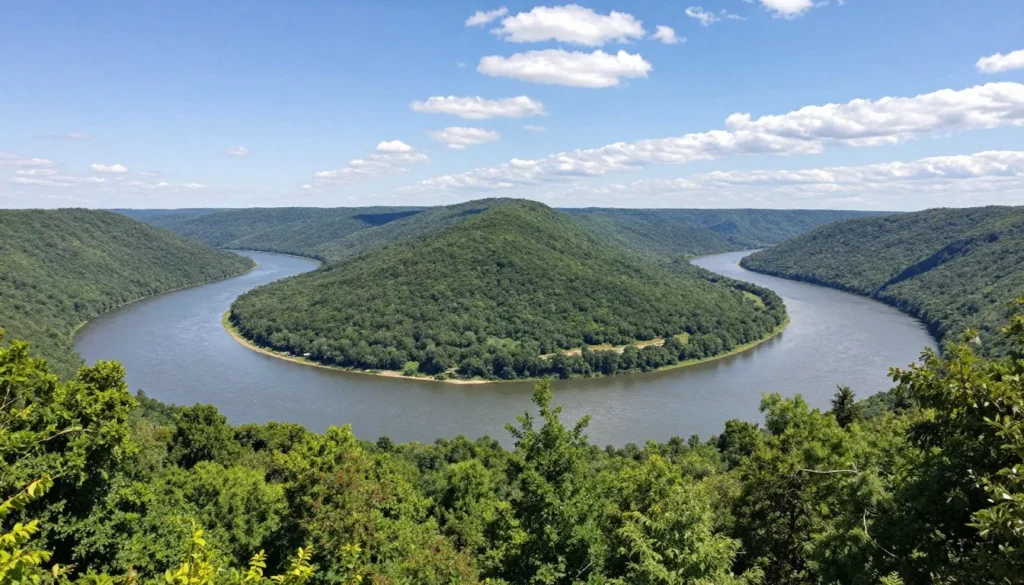 Scenic overlook showing Tennessee River valley landscape Scenic overlook showing Tennessee River valley landscape