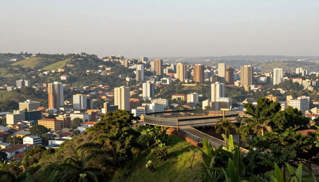 Scenic overlook view of Yaounde from hillside