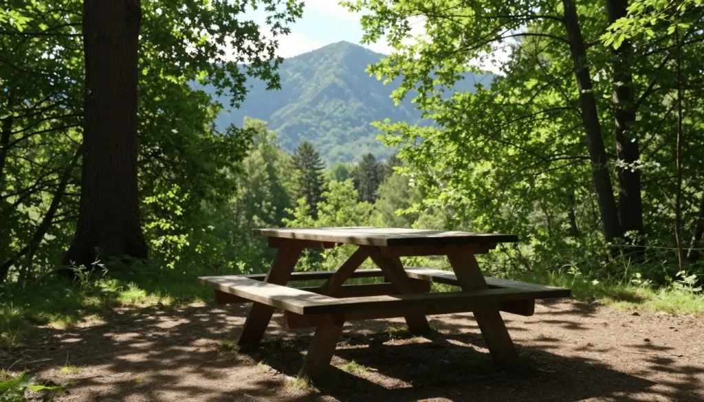Scenic picnic area in nature near Cullasaja Gorge Scenic picnic area in nature near Cullasaja Gorge