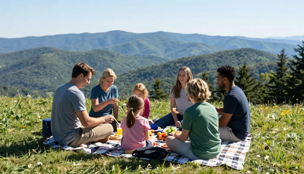 Scenic picnic spot in Blue Ridge Mountains Scenic picnic spot in Blue Ridge Mountains