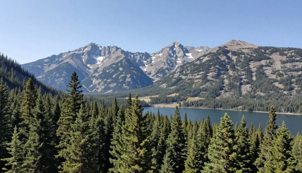 Scenic view of Uinta Mountains along Mirror Lake Highway