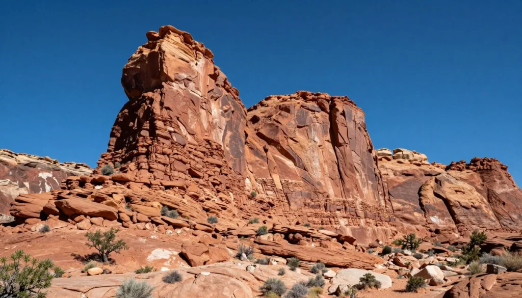 Scenic view of red rock formations at Capitol Reef National Park Utah