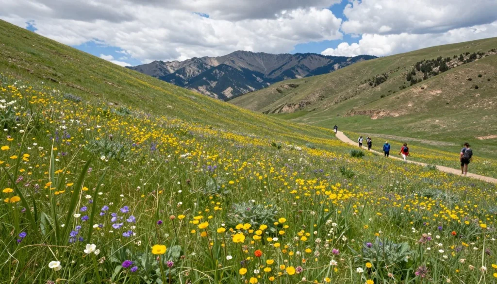 Schettler Range Nevada during spring wildflower season with colorful blooms