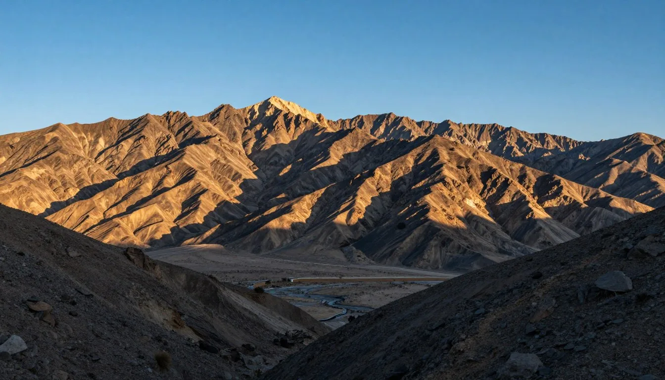 Snake Range Nevada mountain peaks rising above desert valley at sunset