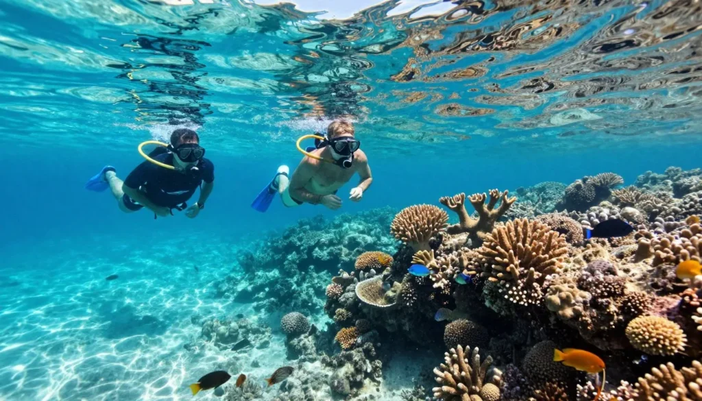 Snorkeling in clear Caribbean waters around St. Vincent Island Snorkeling in clear Caribbean waters around St. Vincent Island
