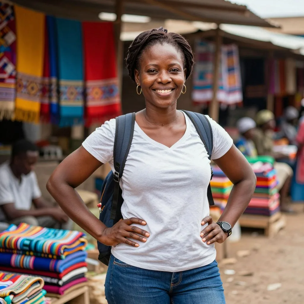 Solo traveler enjoying Porto-Novo market experience
