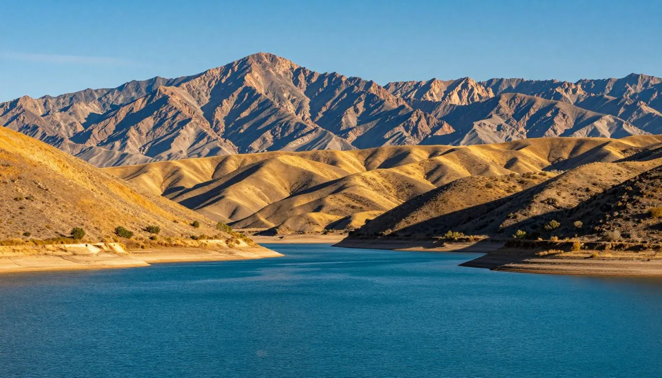 South Fork State Recreation Area Nevada reservoir with mountains