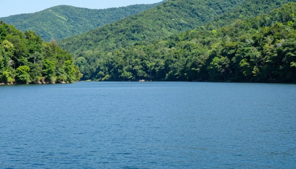 South Holston Lake Tennessee with mountain backdrop South Holston Lake Tennessee with mountain backdrop