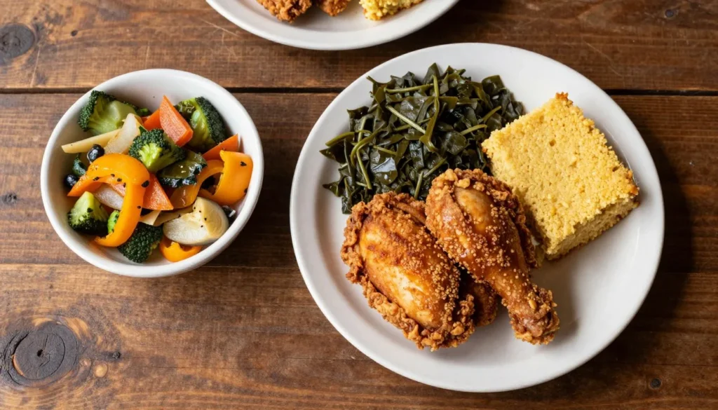 Southern Appalachian cuisine plate with local ingredients Southern Appalachian cuisine plate with local ingredients