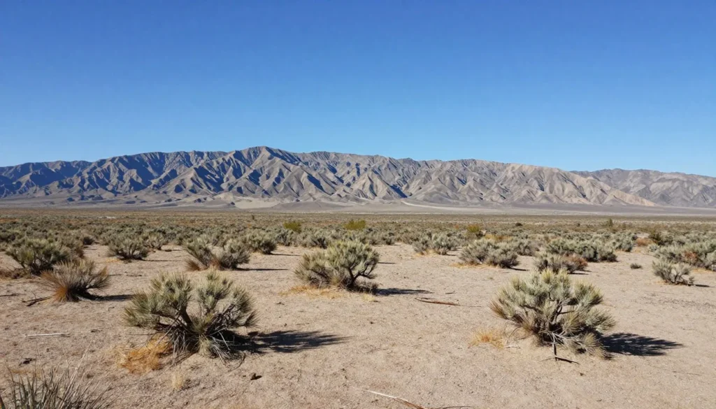 Spencer Hot Springs desert landscape with mountain views and sagebrush in Nevada