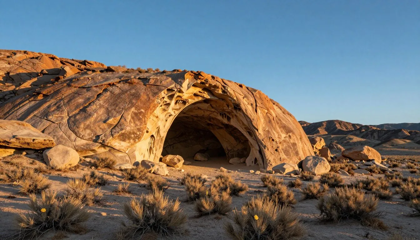 Spirit Cave Nevada desert landscape with dramatic rock formations and sagebrush