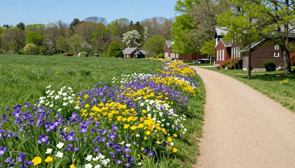 Spring wildflowers blooming along Brunswick Town trail Spring wildflowers blooming along Brunswick Town trail