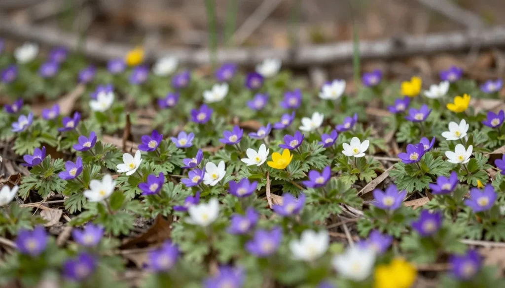 Spring wildflowers blooming in Chickasaw State Park forest Spring wildflowers blooming in Chickasaw State Park forest