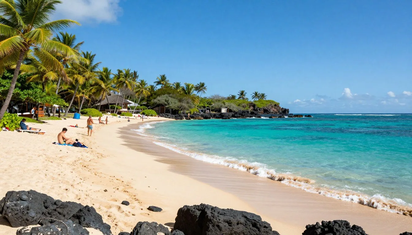 St. Vincent Island tropical beach with golden sand and turquoise water